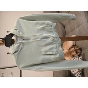 Crop Zip Hoodie by refuge athletics, Size L, Light Green